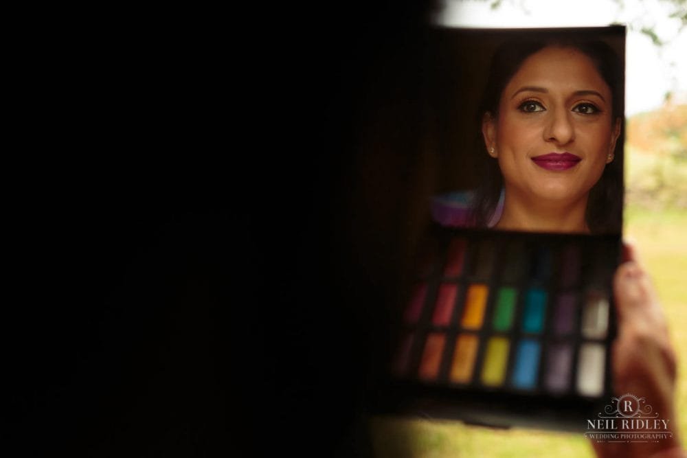 Merrydale Manor Wedding Photographer - Brides reflection in a makeup miror