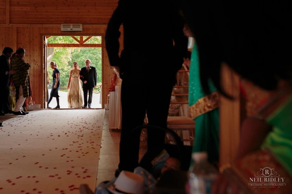 Merrydale Manor Wedding Photographer - Bride entering the Ceremony Room