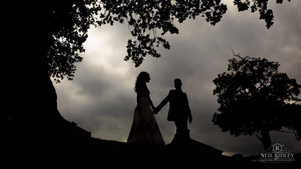 Merrydale Manor Wedding Photographer - Bride and Groom silhouette