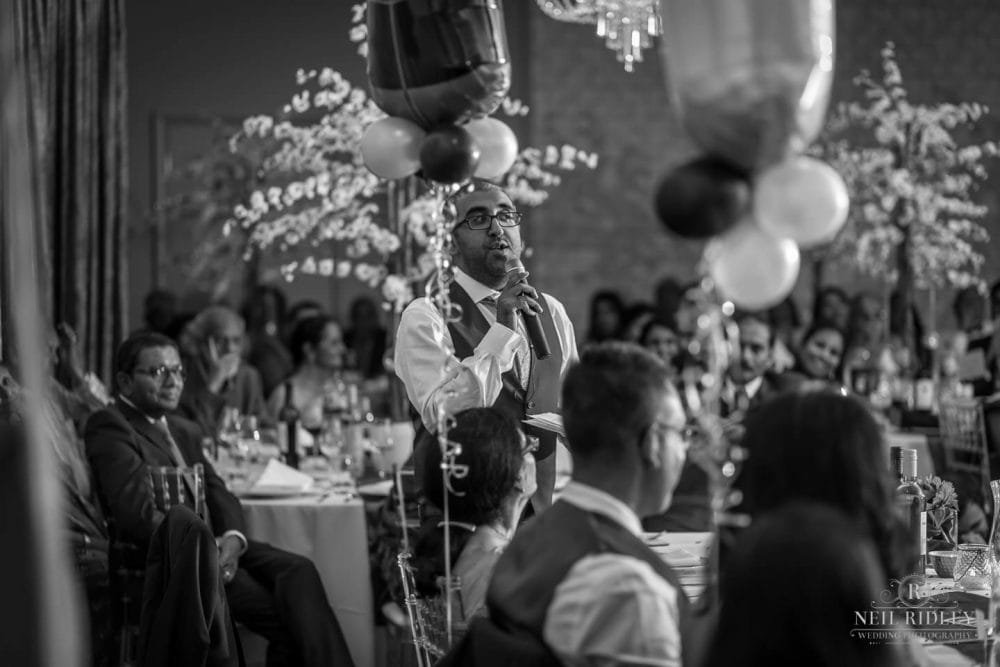 Merrydale Manor Wedding Photographer - Best man giving his speech