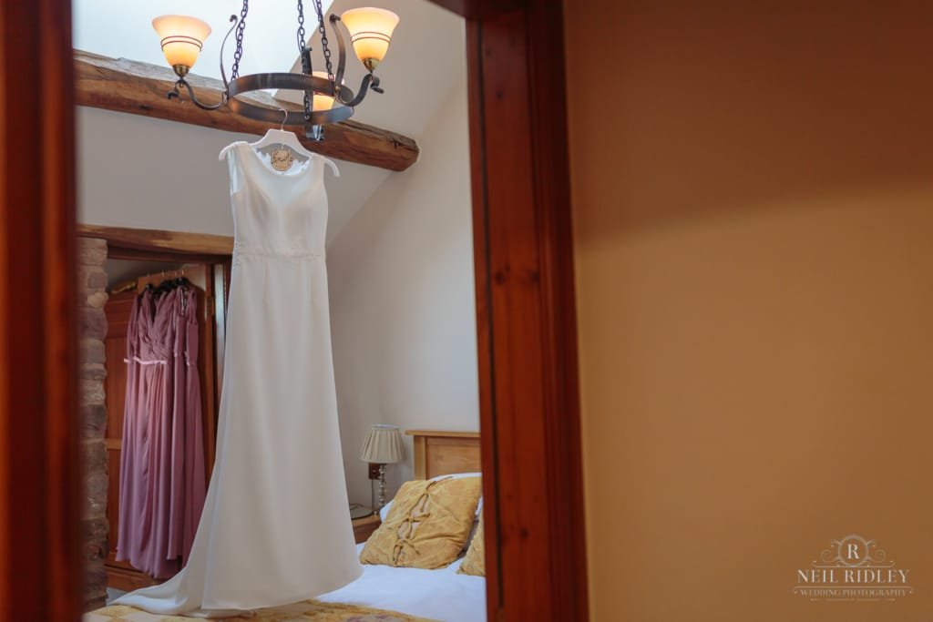 Beeston Manor Wedding Photographer Hanging Wedding Dress
