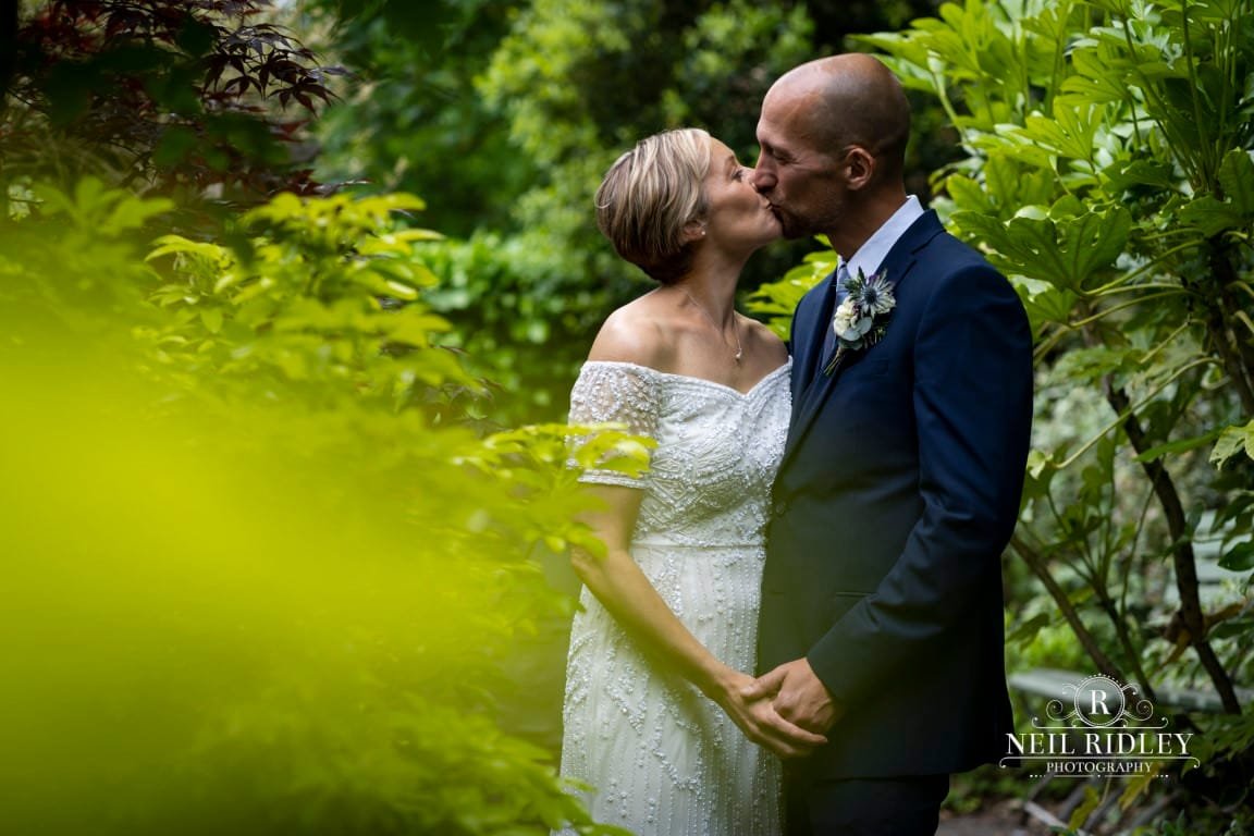 Didsbury House Wedding Photographer Couple in the garden
