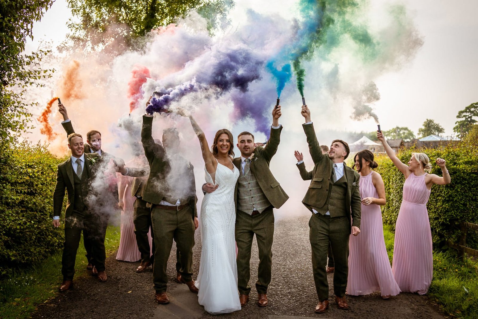 NRB00647 stirk house wedding photographer smoke bombs