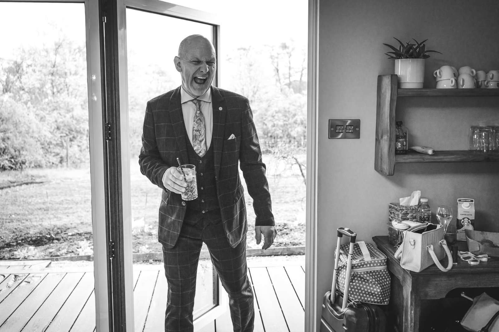first look The Out Barn Wedding Photographer Dads first look