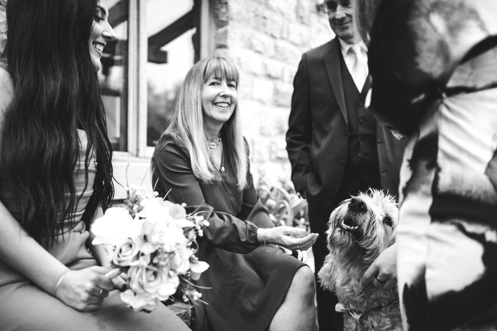 The Out Barn Wedding Photographer Guests outside The Out Barn Wedding Photographer Guests outside
