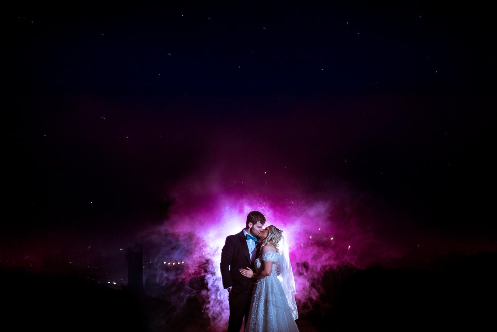 Stirk House Wedding Photographer Dramatic Smoke Bomb Portrait